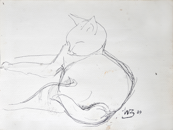 Taffeta Reclining - Black Pen #002